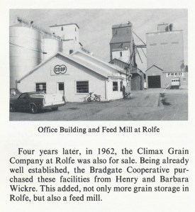 Rolfe elevator office bldg and feed mill Poc Co H levels 600 x The Farmers Co-Op office building where I (Marti) worked during the summer of 1966. (Permission granted by the Pocahontas Historical Society.)