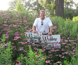 Bill and his Purple Coneflowers, July 2008.