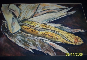 Iowa Corn watercolor by Mother (Marion Gunderson), 19--.